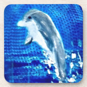 Blaues Meer Tiermalerei Leaping Dolphin Untersetzer (Vorderseite)
