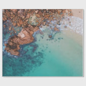 Blaues Meer und Felsen Geschenkpapier (Flach)