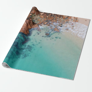 Blaues Meer und Felsen Geschenkpapier