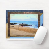 Blaues Meer und rote Flagge Mousepad (Mit Mouse)