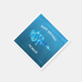 Blaues Meer und Wal Serviette (Ecke)