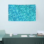 Blaues Meer Wasser mit Glitzern Banner (Messeveranstaltung)