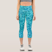 Blaues Meer Wasser mit Glitzern Capri Leggings (Vorderseite)