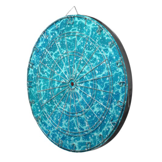 Blaues Meer Wasser mit Glitzern Dartscheibe (Vorderseite rechts)