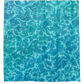 Blaues Meer Wasser mit Glitzern Duschvorhang (Vorderseite)