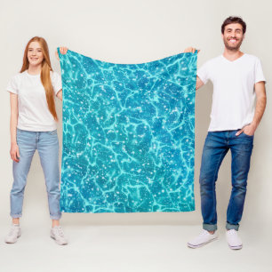 Blaues Meer Wasser mit Glitzern Fleecedecke