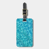 Blaues Meer Wasser mit Glitzern Gepäckanhänger (Vorderseite vertikal)