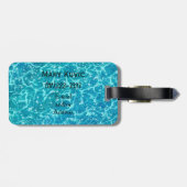 Blaues Meer Wasser mit Glitzern Gepäckanhänger (Rückseite horizontal)