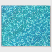 Blaues Meer Wasser mit Glitzern Geschenkpapier (Flach)
