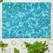Blaues Meer Wasser mit Glitzern Geschirrtuch (Gefaltet)