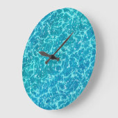 Blaues Meer Wasser mit Glitzern Große Wanduhr (Winkel)