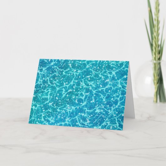 Blaues Meer Wasser mit Glitzern Karte (Vorderseite)