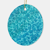 Blaues Meer Wasser mit Glitzern Keramik Ornament (Links)