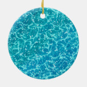 Blaues Meer Wasser mit Glitzern Keramik Ornament (Hinten)