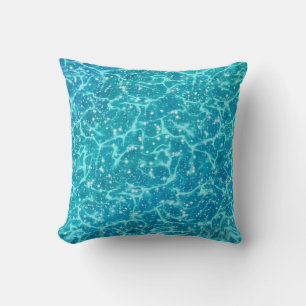 Blaues Meer Wasser mit Glitzern Kissen
