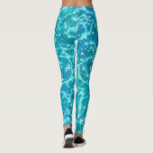 Blaues Meer Wasser mit Glitzern Leggings (Rückseite)