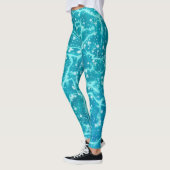 Blaues Meer Wasser mit Glitzern Leggings (Links)