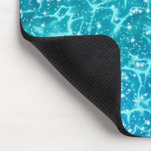 Blaues Meer Wasser mit Glitzern Mousepad (Ecke)