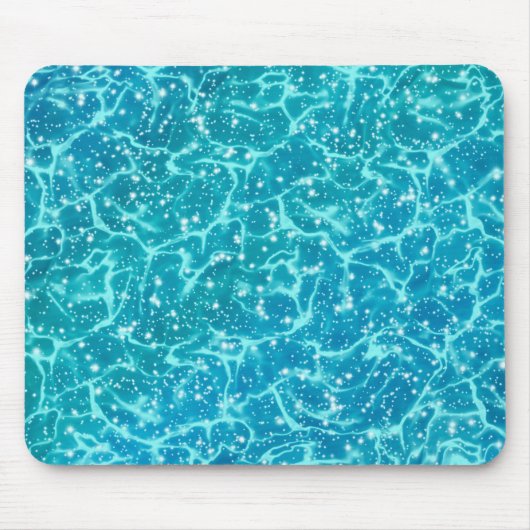 Blaues Meer Wasser mit Glitzern Mousepad (Vorne)