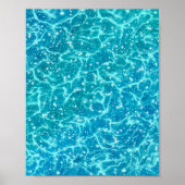 Blaues Meer Wasser mit Glitzern Poster (Vorne)