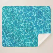 Blaues Meer Wasser mit Glitzern Sherpadecke (Vorderseite (Horizontal))