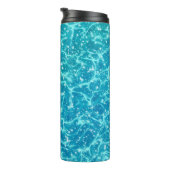 Blaues Meer Wasser mit Glitzern Thermosbecher (Nach rechts gedreht)