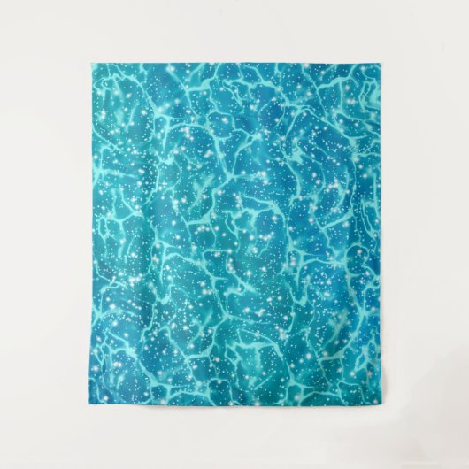 Blaues Meer Wasser mit Glitzern Wandteppich (Vorderseite)