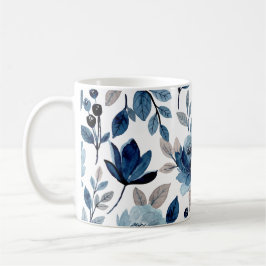Blaues Meerbrunnenmuster Kaffeetasse