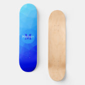 Blaues Meergeometrie-Maschenmuster Monogram Skateboard (Vorderseite)
