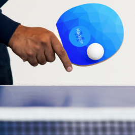 Blaues Meergeometrie-Maschenmuster Monogram Tischtennis Schläger