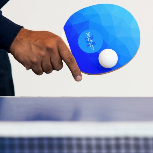 Blaues Meergeometrie-Maschenmuster Monogram Tischtennis Schläger (InSitu)
