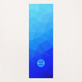 Blaues Meergeometrie-Maschenmuster Monogram Yogamatte (Vorderseite)