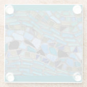 Blaues Meerglas Mosaik Türkis Glasuntersetzer (Rückseite)