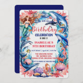 Blaues Meerjungfisch Geburtstag Save The Date (Vorne/Hinten)