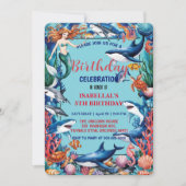 Blaues Meerjungfisch Geburtstag Save The Date (Vorderseite)