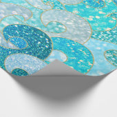 Blaues Meerjungfrau-Imitat-Glitzer Meeraquamariner Geschenkpapier (Ecke)