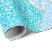 Blaues Meerjungfrau-Imitat-Glitzer Meeraquamariner Geschenkpapier (Rolleneckpunkt)