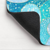 Blaues Meerjungfrau-Imitat-Glitzer Meeraquamariner Mousepad (Ecke)