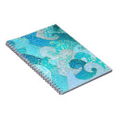 Blaues Meerjungfrau-Imitat-Glitzer Meeraquamariner Notizblock (Rechte Seite)