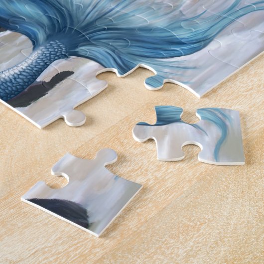 Blaues Meerjungfrau-Puzzlespiel Puzzle (Seite)