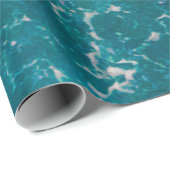 Blaues Meerwasser aus schwarzem Marmor Geschenkpapier (Rolleneckpunkt)