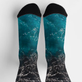 Blaues Meerwasser aus schwarzem Marmor Socken (Oben)