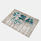 Blaues Meerwasser - Empfang Fußmatte (Schrägansicht)