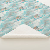 Blaues Meerwasser-Meeresschildkrötenmuster Sherpadecke (3/4)