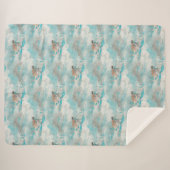 Blaues Meerwasser-Meeresschildkrötenmuster Sherpadecke (Vorderseite (Horizontal))