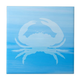 Blaues Meerwasser mit Krabbe Fliese