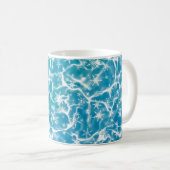 Blaues Meerwasser mit Schneeflocken Kaffeetasse (VorderseiteRechts)
