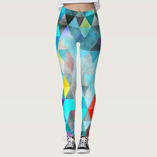 blaues mehrfarbiges gemustert leggings (Vorderseite)