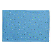 Blaues mehrfarbiges Polka-Dotmuster Kissenbezug (Rückseite)