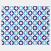 Blaues mehrfarbiges zartes Muster Fleecedecke (Vorderseite (Horizontal))